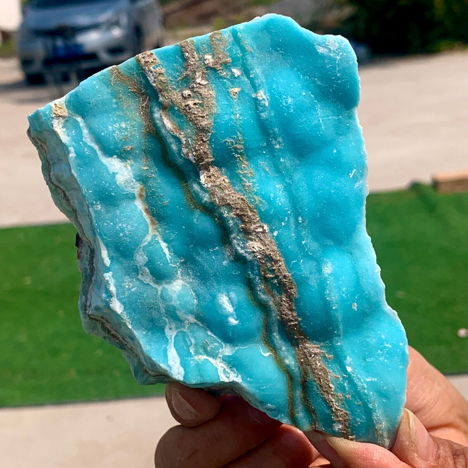 422G   Natural beautiful blue texture stone mineral sample quartz crystal