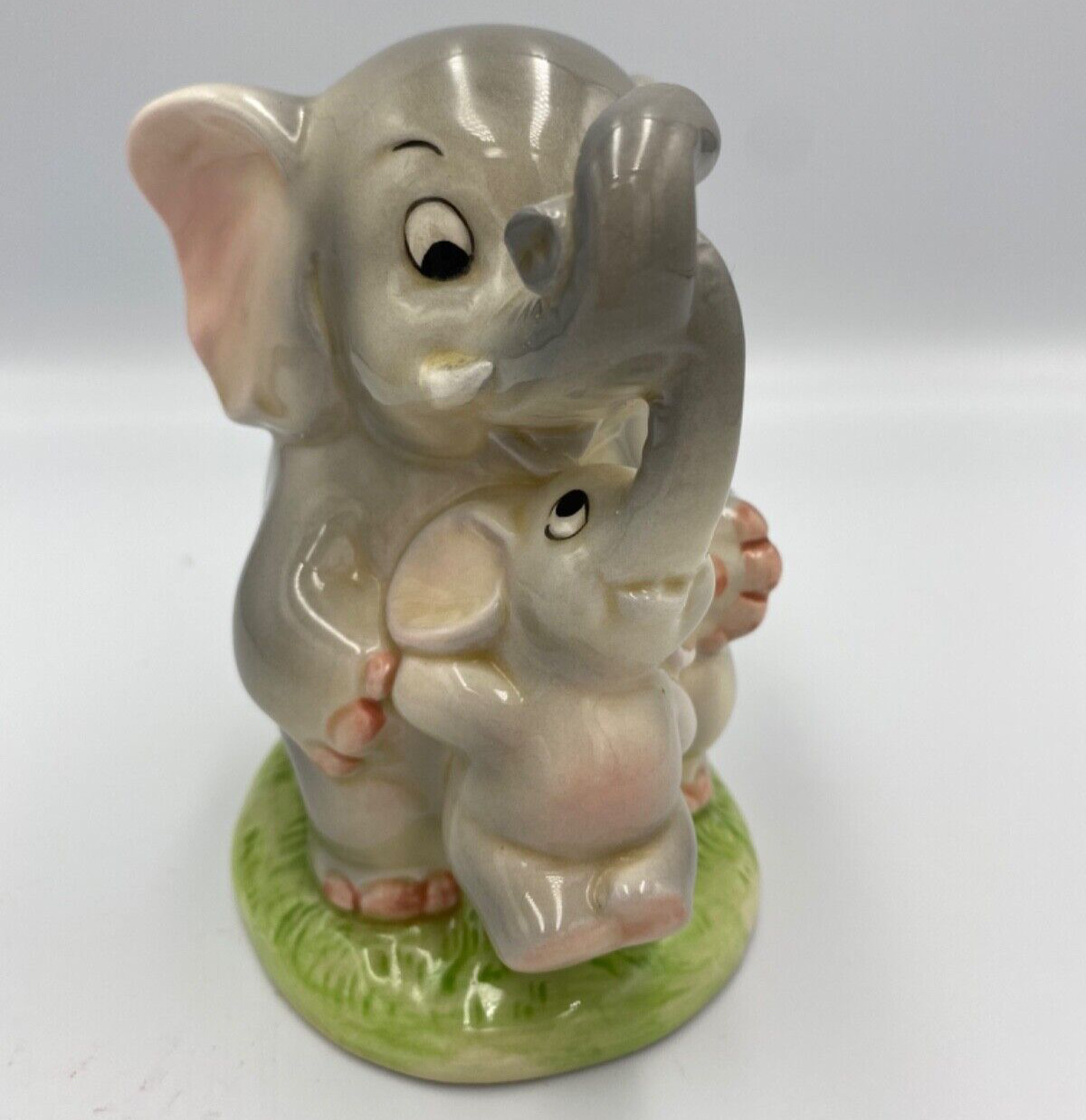 Vintage Ceramic Piggy Bank Mother/Baby Elephant St. Michael Japan Kitsch Style