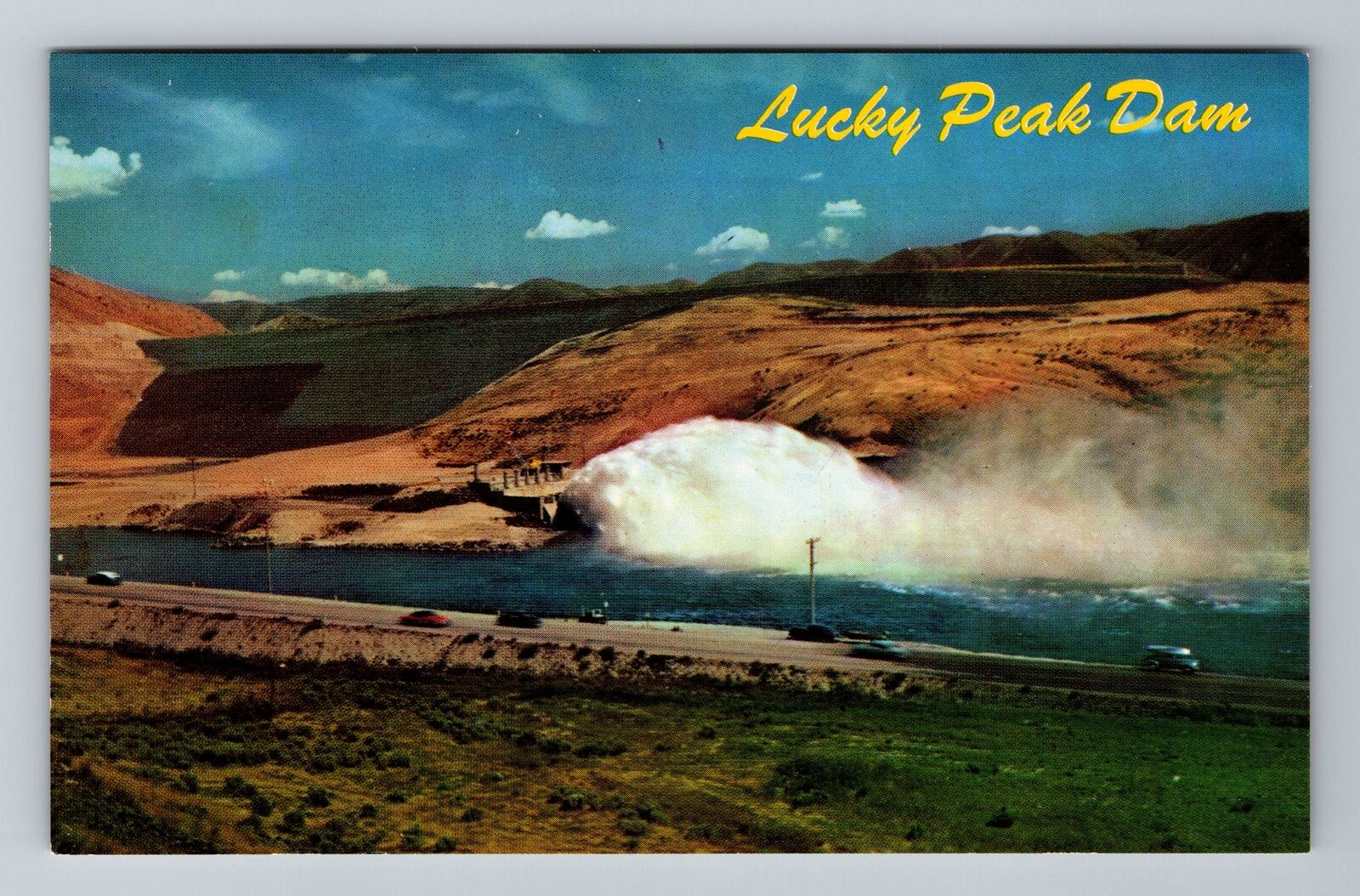 Southwest ID-Idaho Lucky Peak Dam On The Boise River Antique Vintage Postcard
