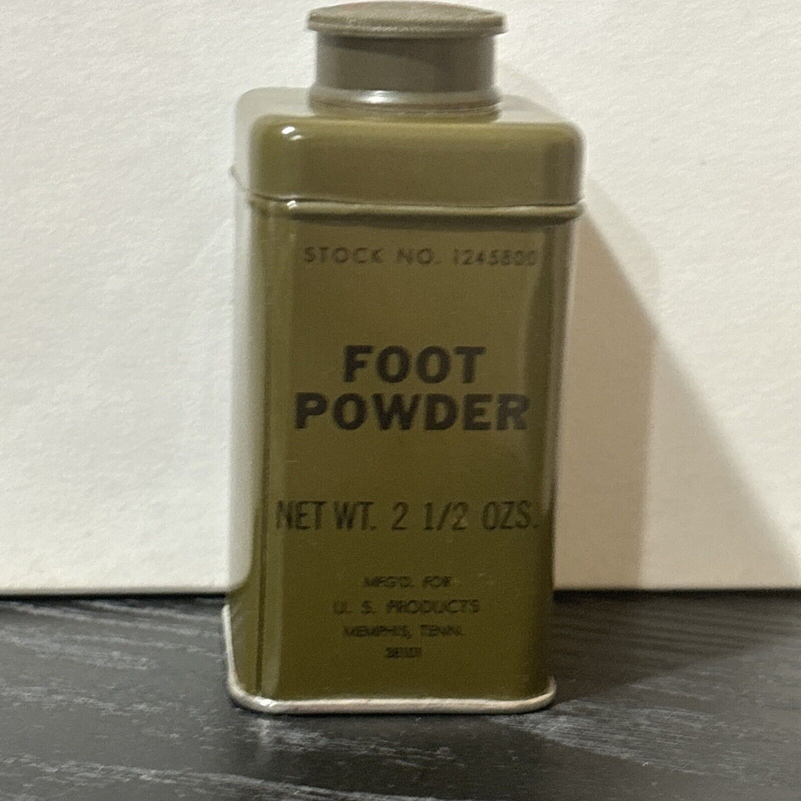 VINTAGE UNITED STATES  MILITARY ISSUED FOOT POWDER TIN