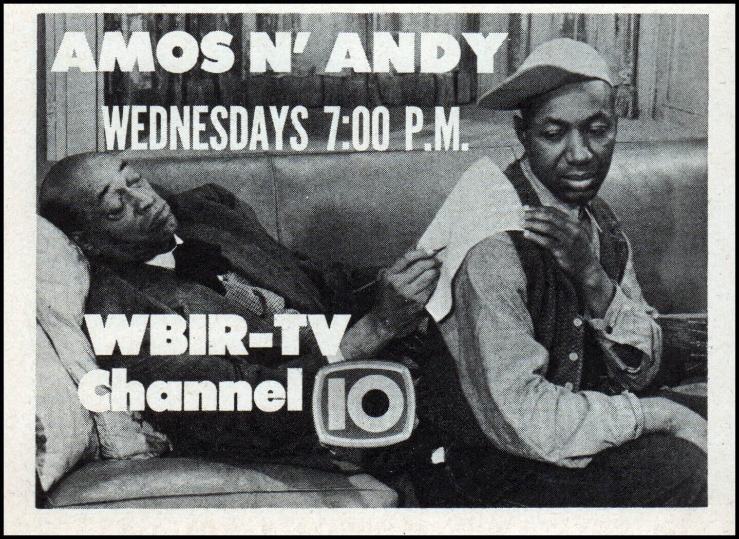 1965 Amos N' Andy Show on WBIR-TV Knoxville Tennessee promo print ad  TV9