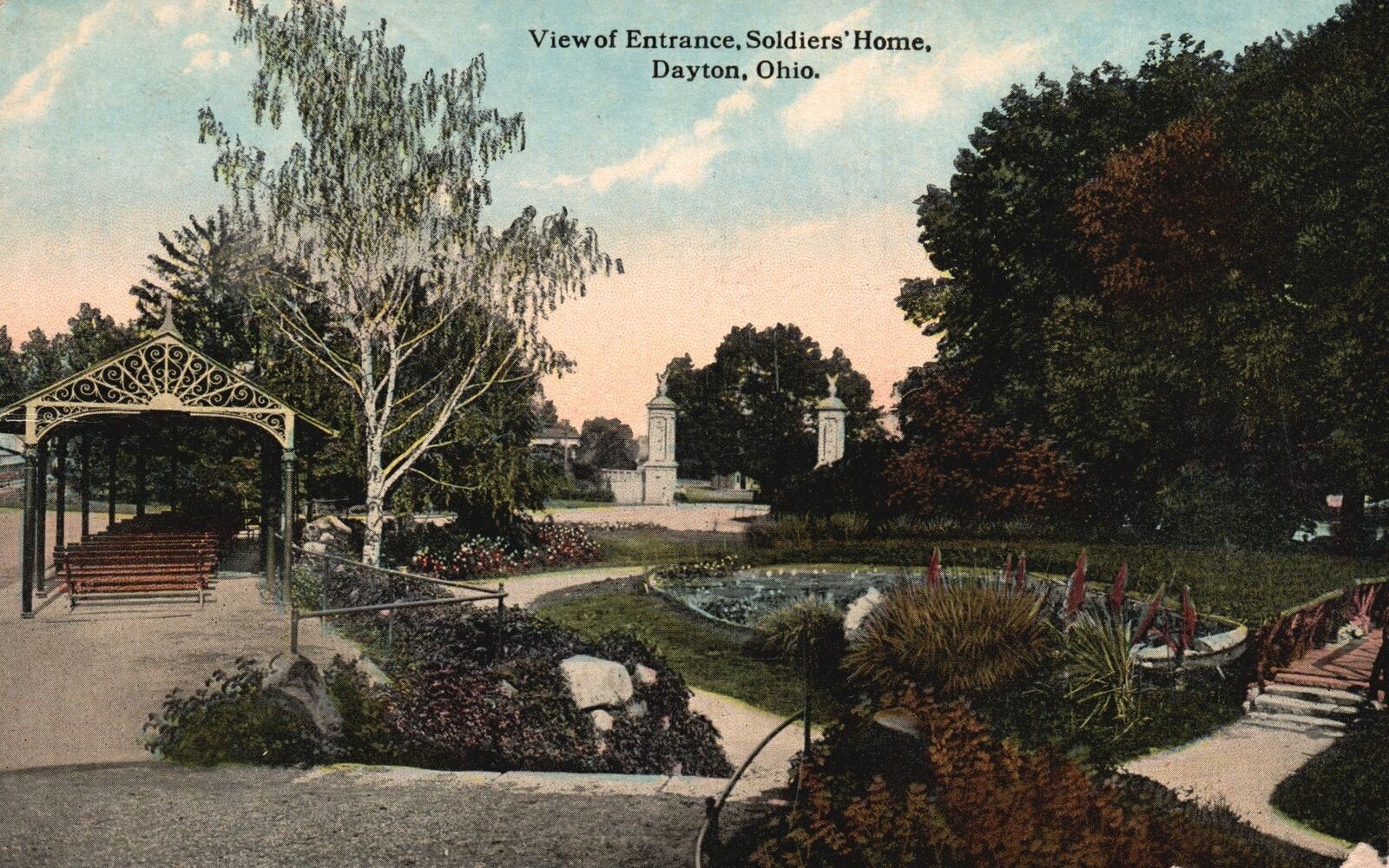 Dayton OH-Ohio, View of Entrance Soldier\'s Home. Vintage Postcard, 1914
