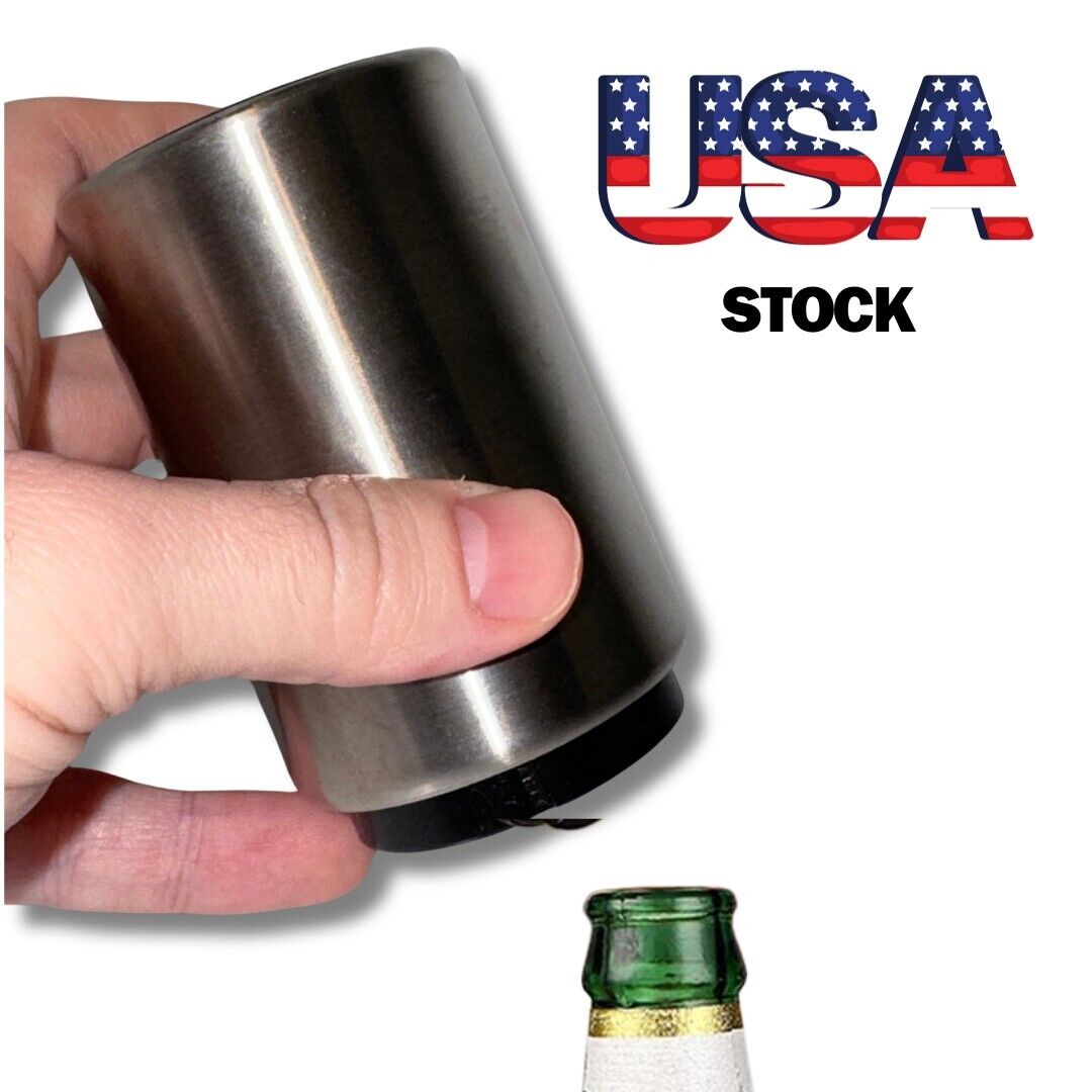 Automatic Beer & Soda Bottle Opener - Stainless Steel with Magnetic Cap Catcher
