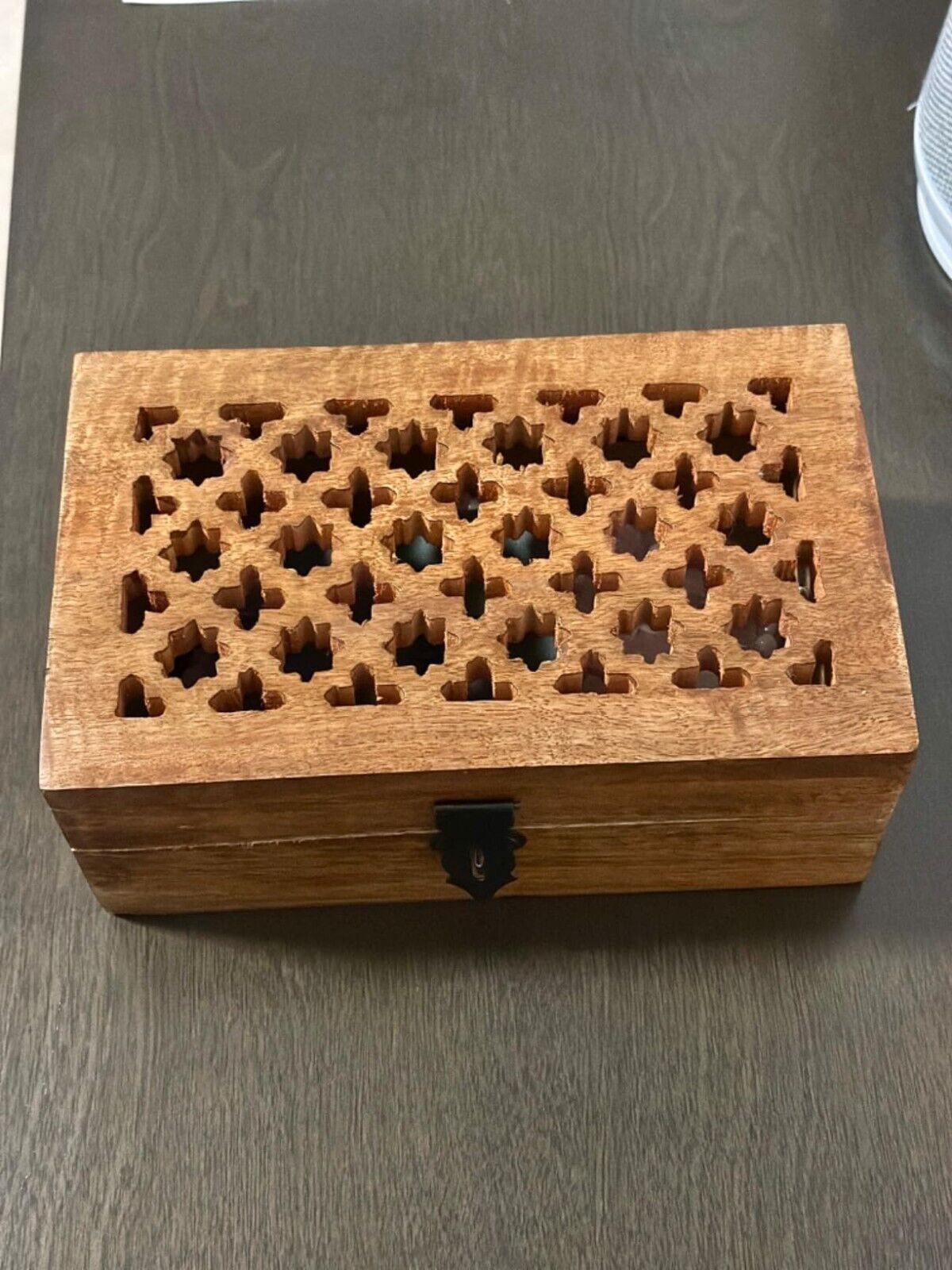 NIRMAN Wood Decorative Wooden Box with Hinged Lid Wooden Storage Box Decorative