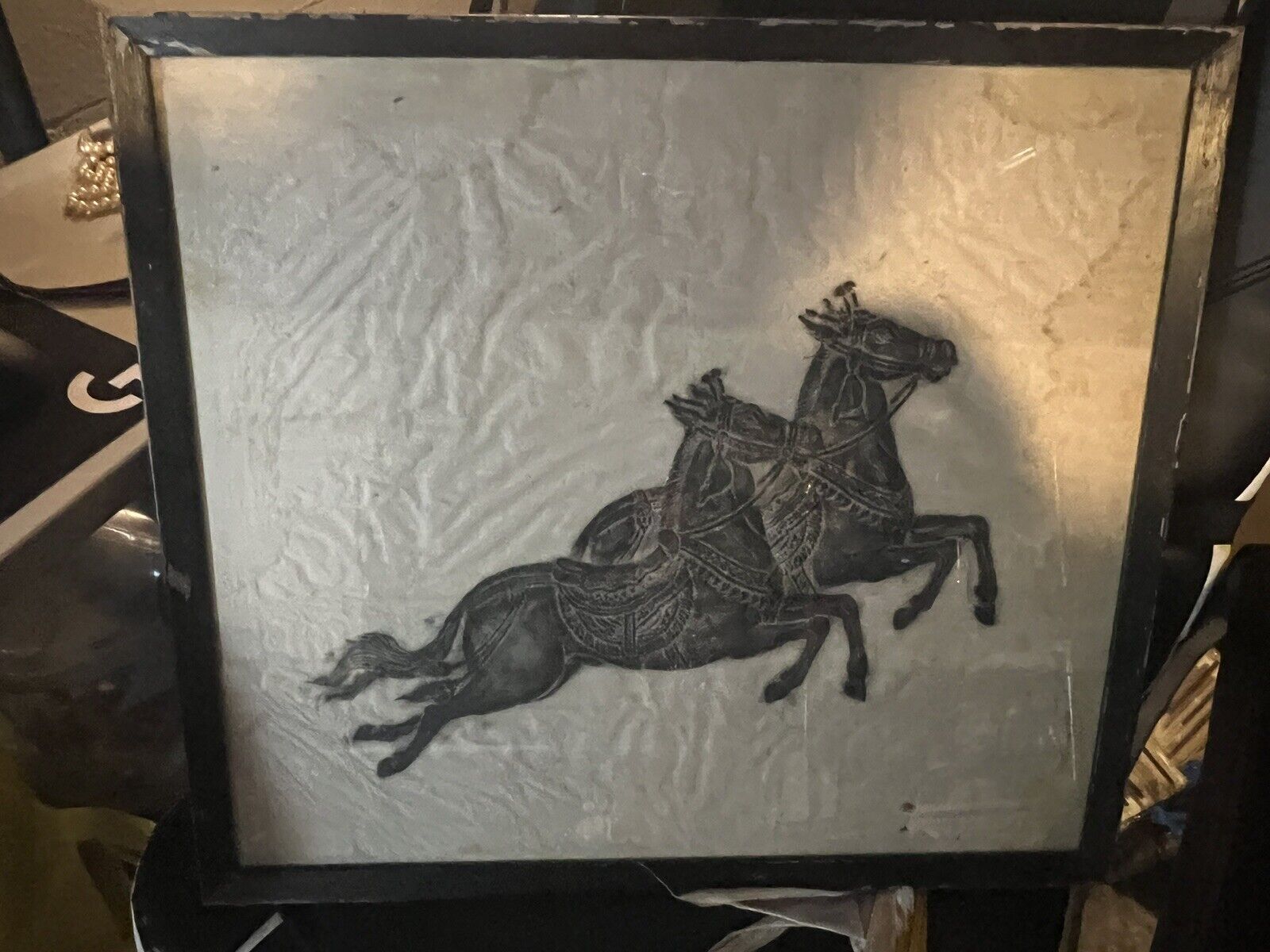 VINTAGE TEMPLE RUBBING TWO HORSE