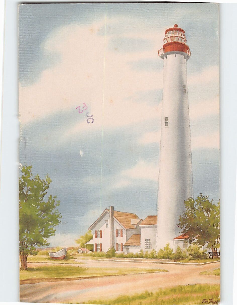 Postcard Cape May Point Light House, Cape May, New Jersey