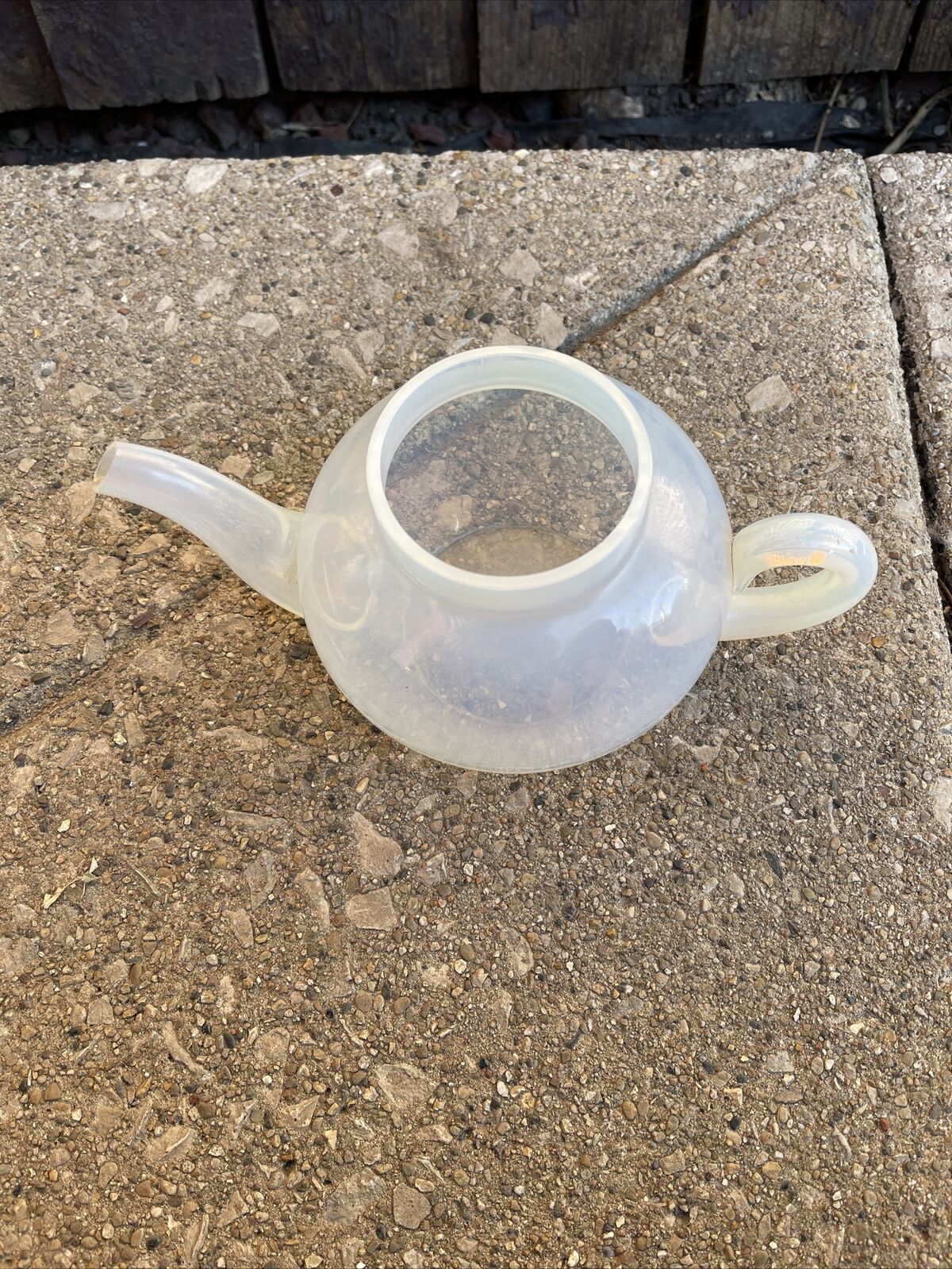 Fry Foval Teapot  Vintage art glass pitcher / tea pot Missing The Lid