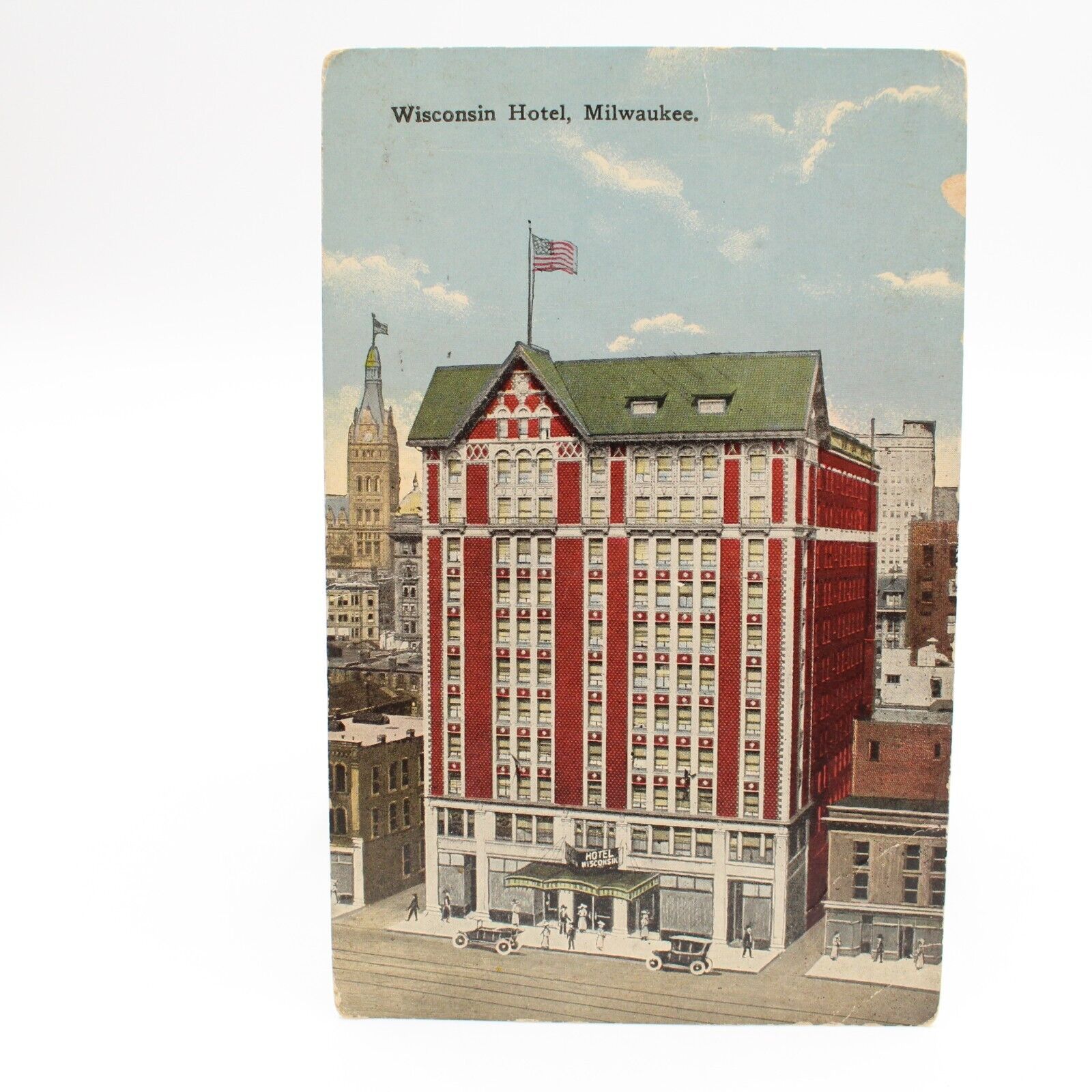 Milwaukee WI Wisconsin Hotel Printed Postcard Wisconsin Early Posted 1918