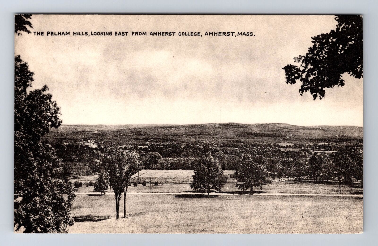 Amherst MA-Massachusetts, Amherst College, Pelham Hills Vintage Postcard