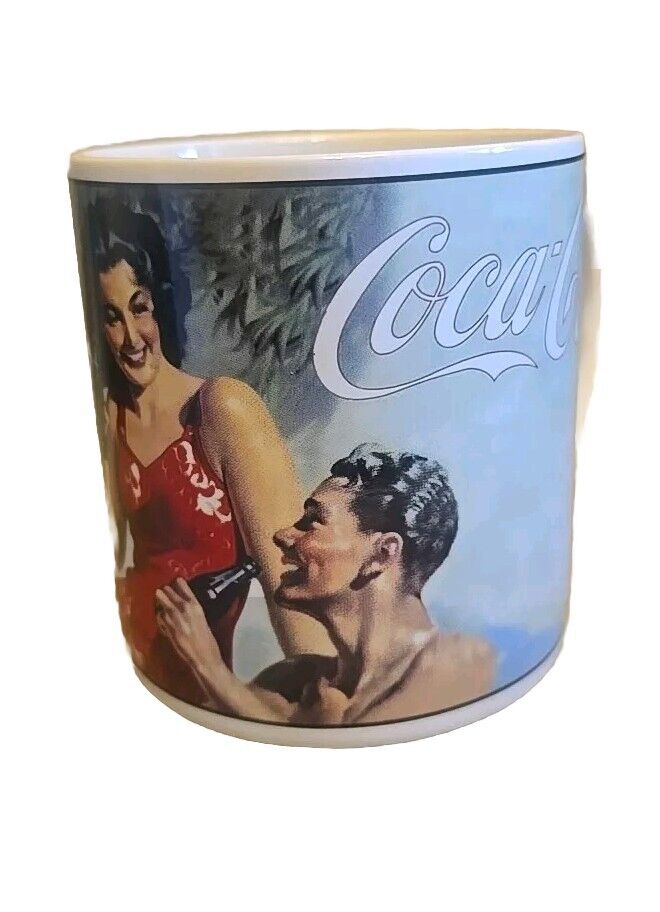 Coco Cola Coffee Cup Man And Women In Swimsuits
