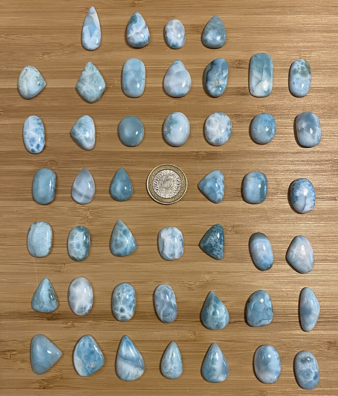 Large Larimar Cabochon 25/30mm Dominican AAA+ Dolphin Stone