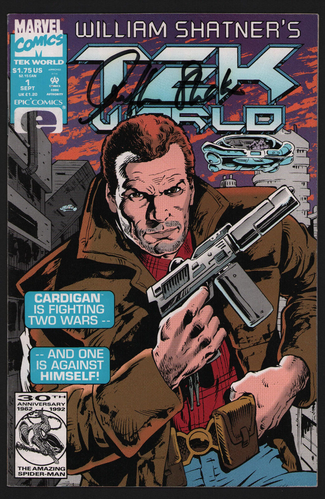 Tekworld #1 - Signed by William Shatner - Older Signature (9.0) 1992