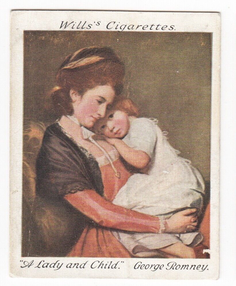 Vintage 1927 BRITISH ARTISTS Tobacco Card GEORGE ROMNEY * A LADY AND CHILD