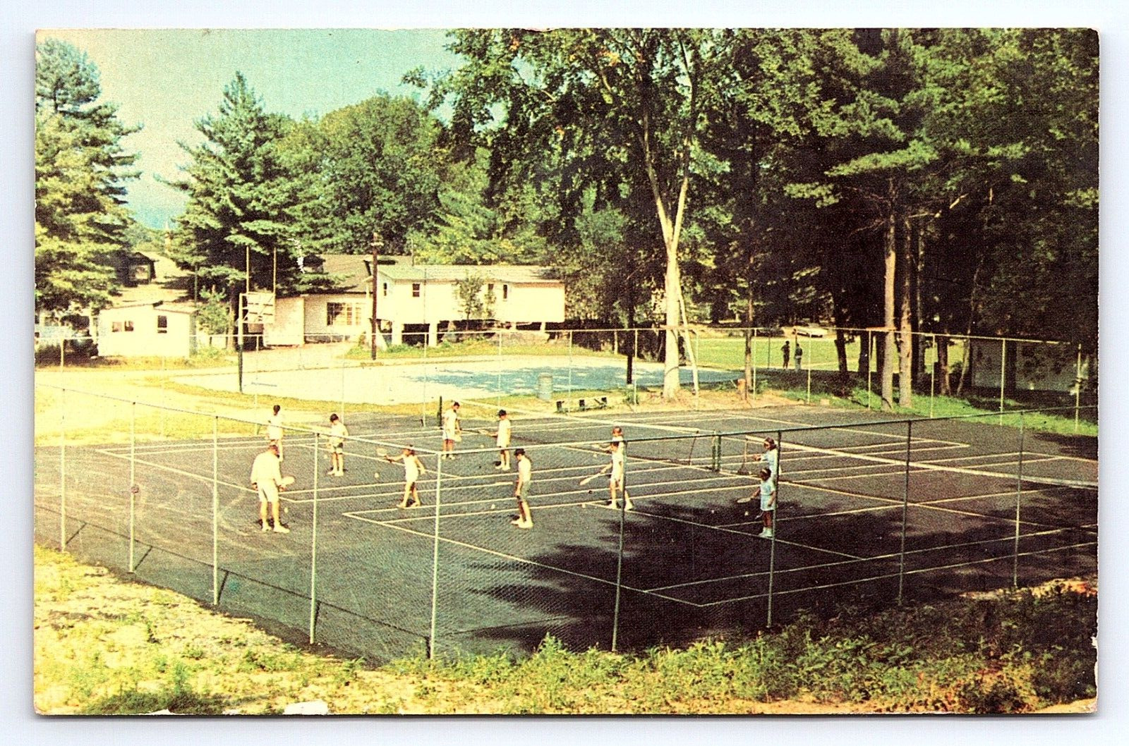 Postcard Camp Woodcliff Sawkill Kingston New York Tennis Court NY