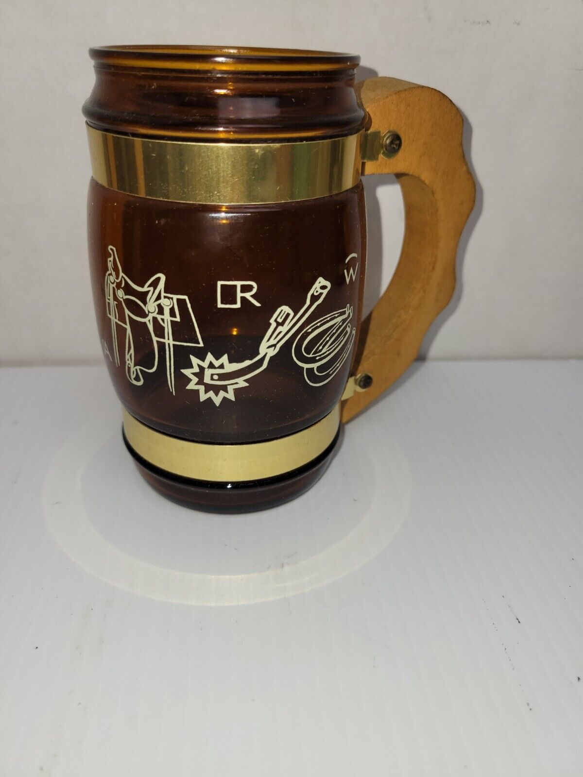 Siesta Ware Cowboy Western Drinking Mug with a Saddle, Spurs and horse 16oz