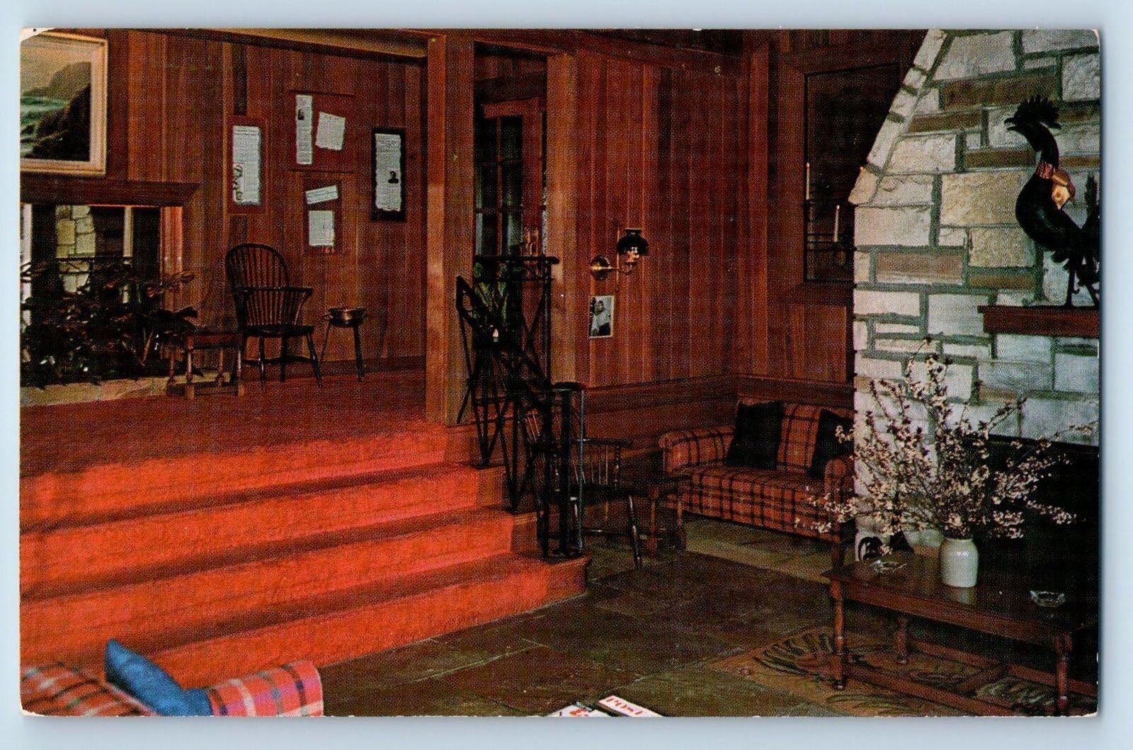 Marengo Illinois IL Postcard Shady Lake Farm And Theatre Interior c1960s Vintage