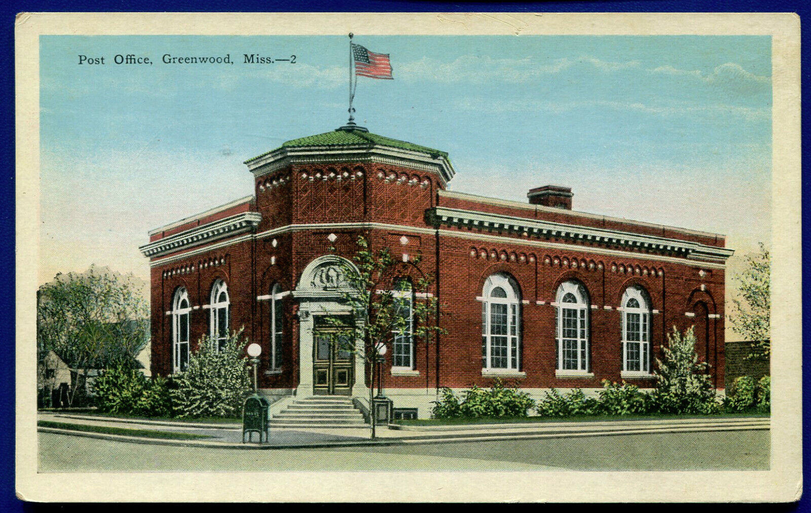Greenwood Mississippi ms Post Office old Postcard