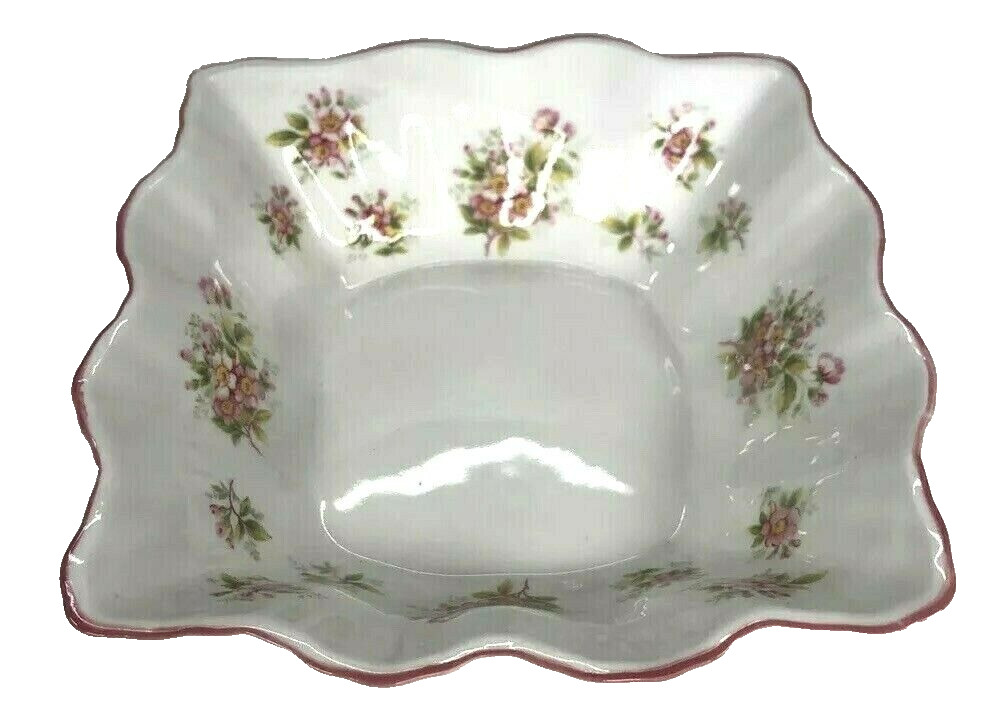 Rosina Queens Candy Trinket Vanity Dish Square Pink Flowers Floral 5x5\