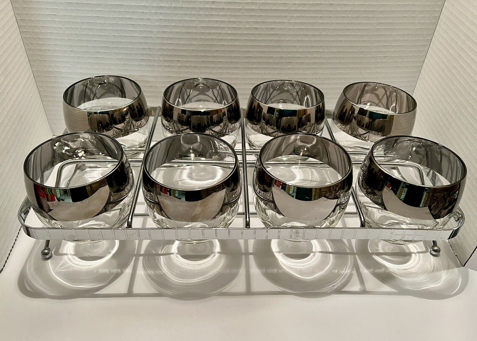 Vitreon Queens Luster Chrome Beverage Set, Vintage, Beautiful, Any Occasion