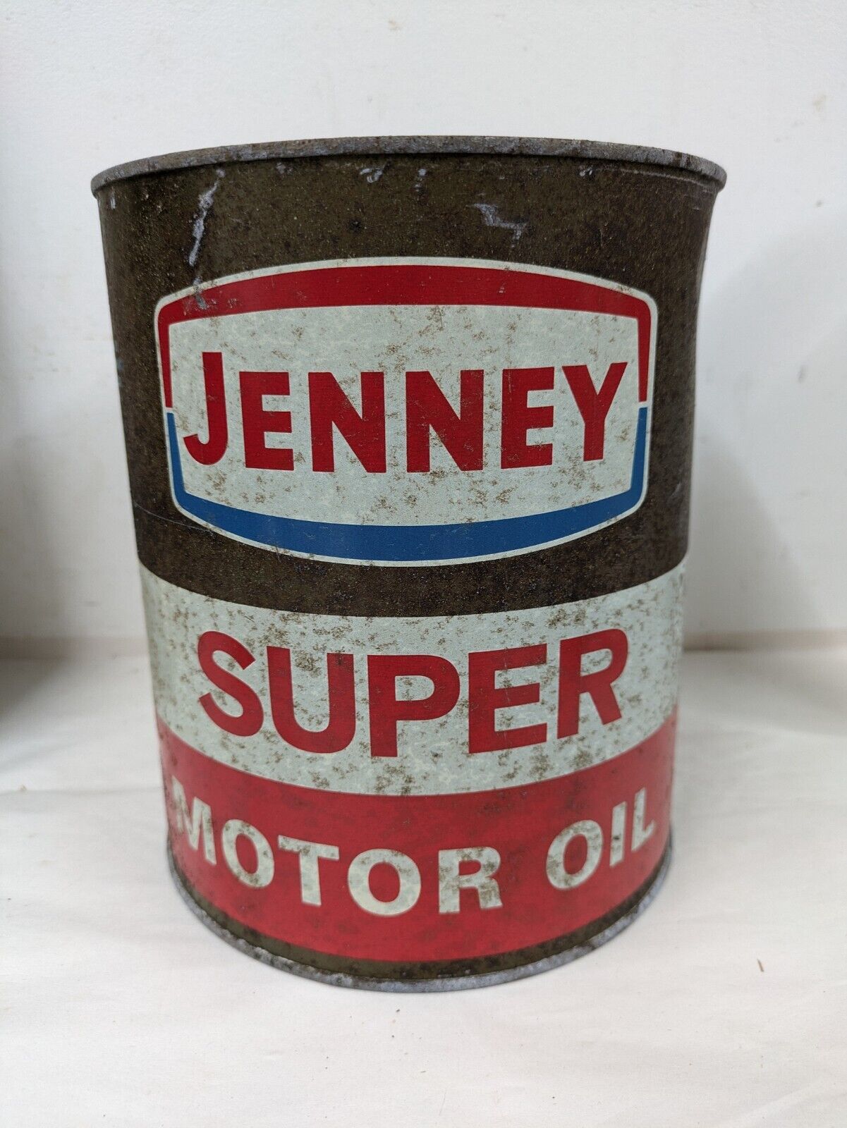 Vintage Jenny Super Motor Oil 1 Gallon Can