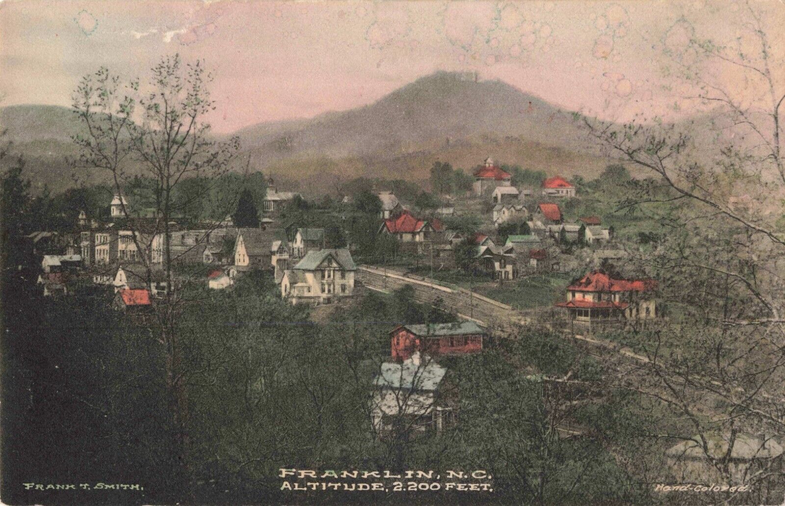 Birdseye View of Franklin North Carolina NC Albertype Co. c1910 Postcard