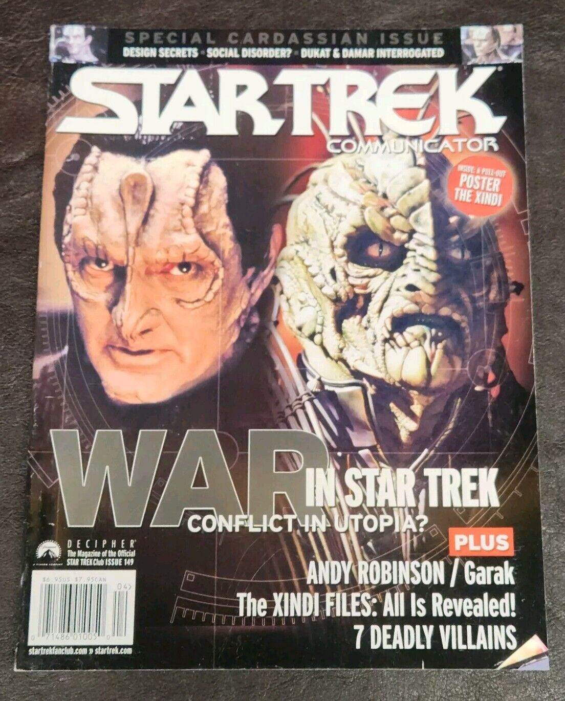 Star Trek Communicator #149, 2004, Deep Space Nine/Garak/Xindi, W/Poster, VG+