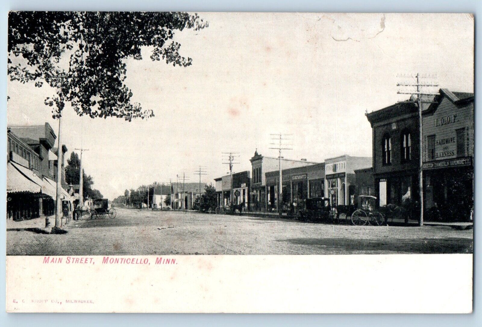 Monticello Minnesota Postcard Main Street Exterior Building 1910 Vintage Antique