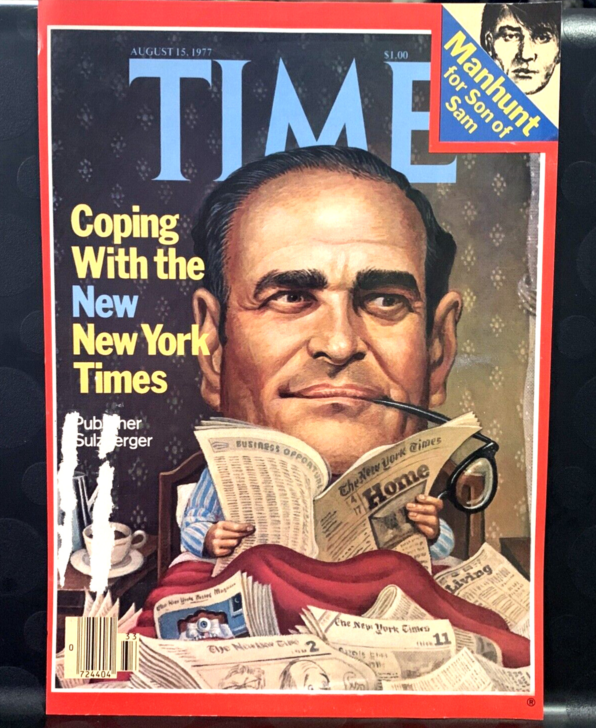 Time Magazine Cover Page Coping New York Times August 1977 Wall Art Collectible