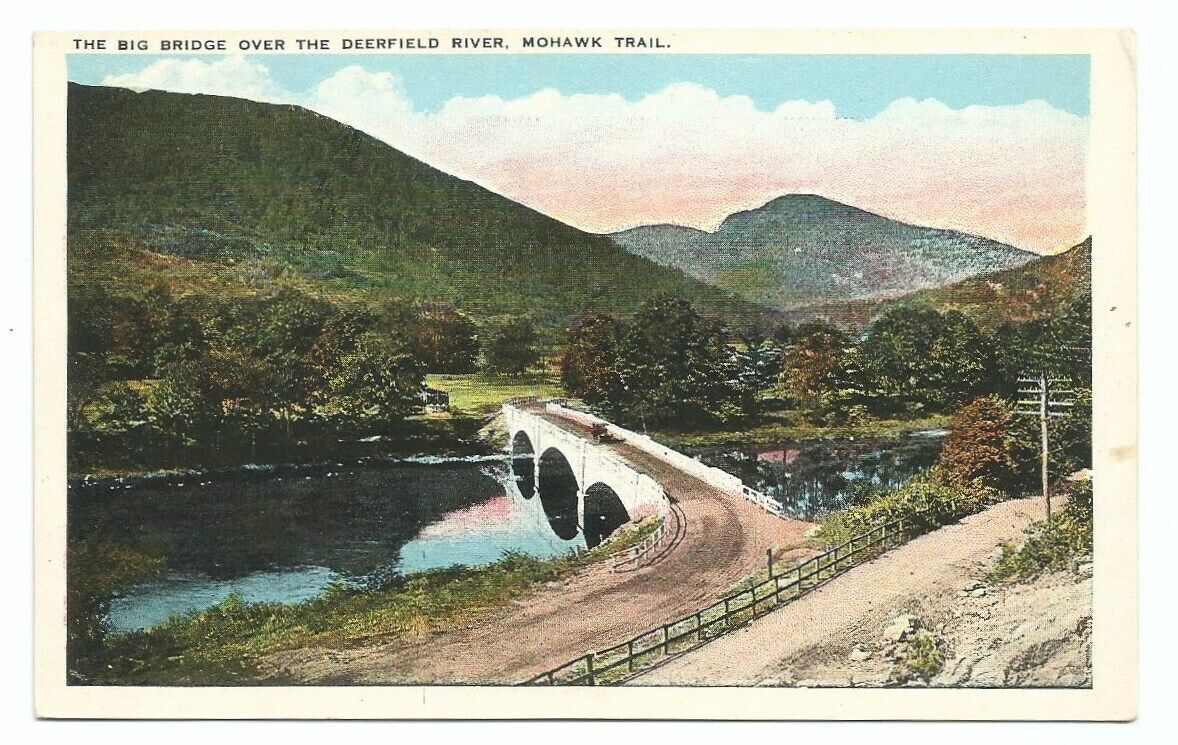 Massachusetts MA Postcard Mohawk Trail Deerfield River c1920s