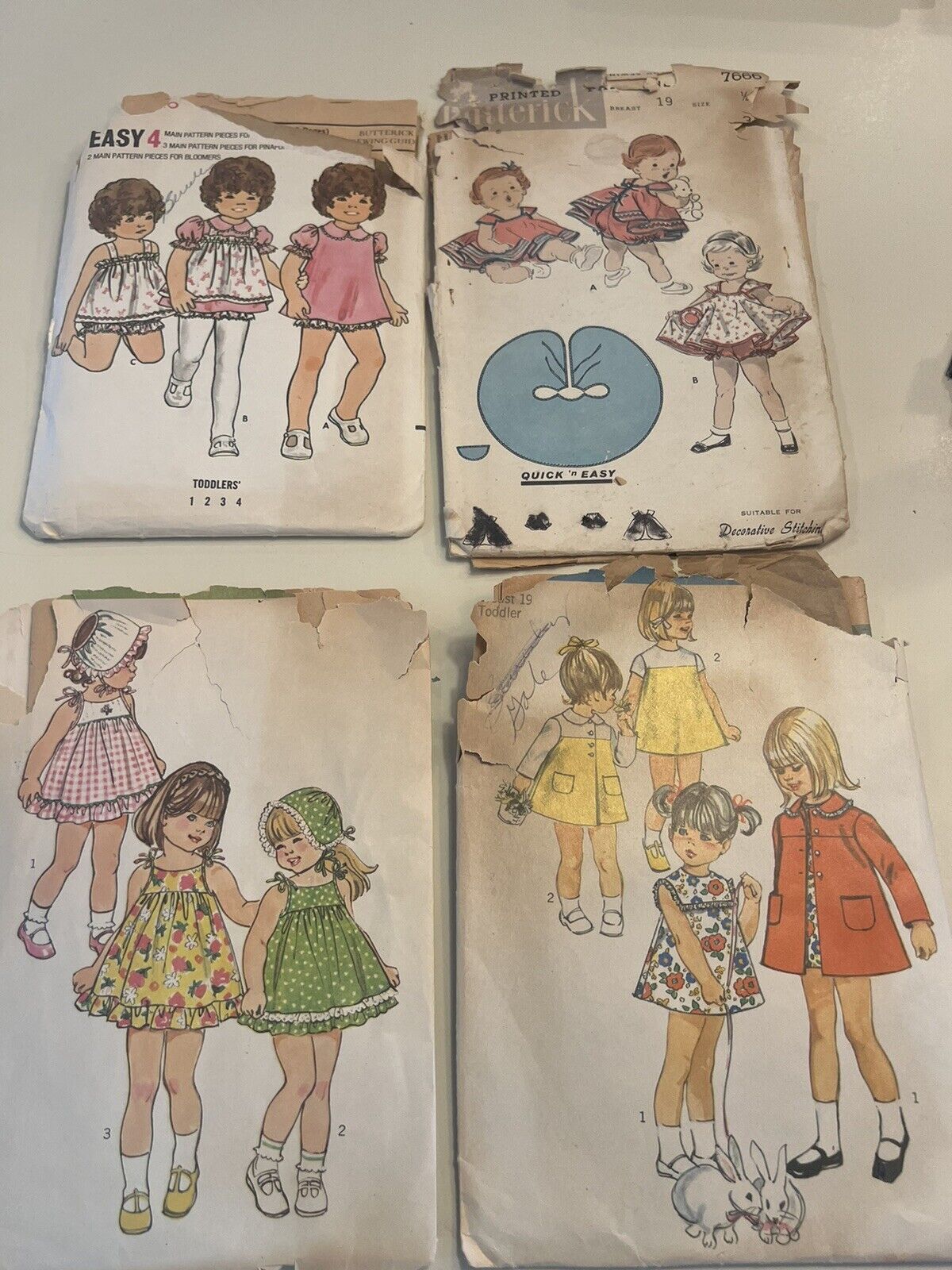Lot of 4 very vintage children's patterns