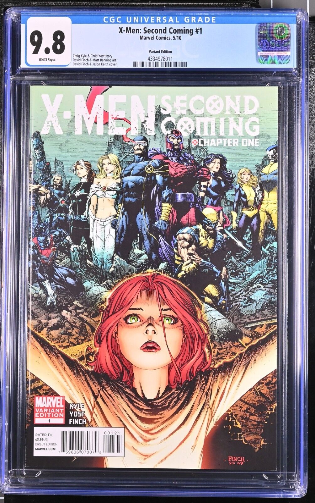 X-Men Second Coming 1 Variant CGC 9.8 David Finch Cover 2010 Marvel Comics RARE