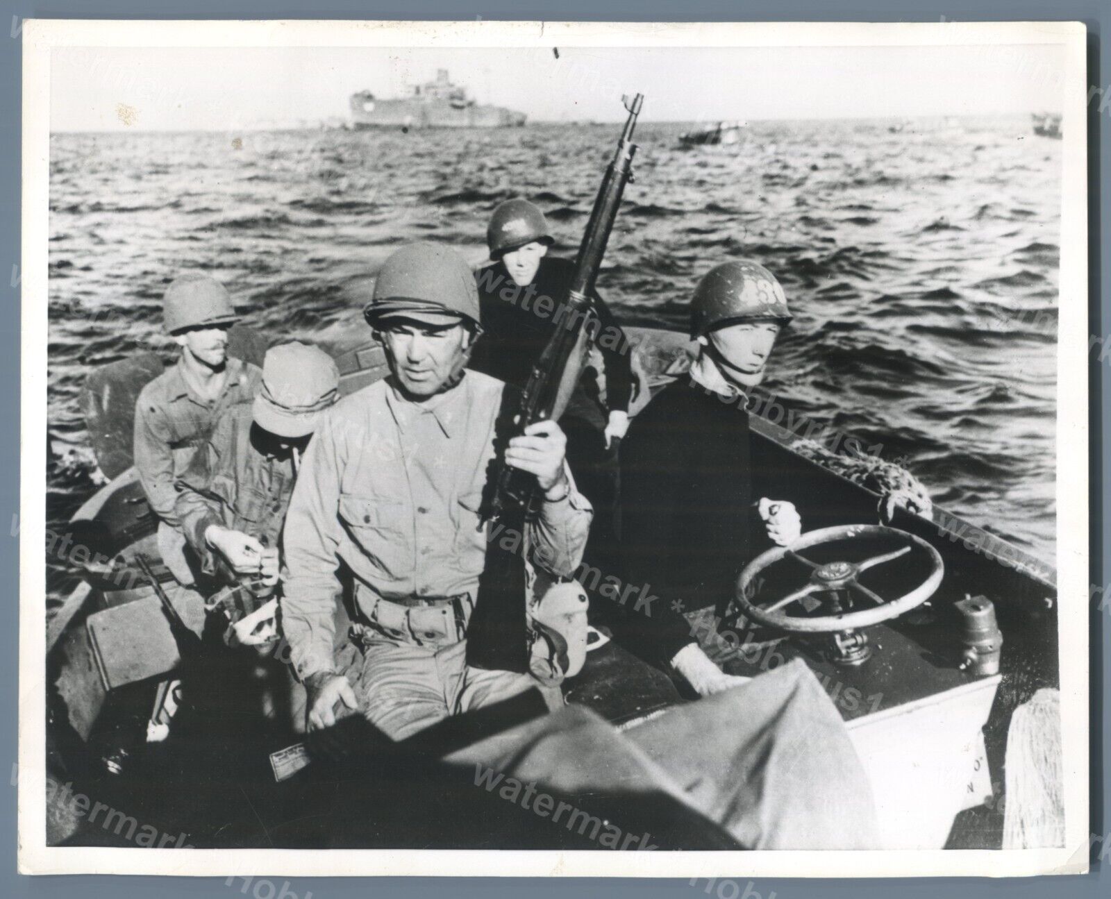 Jack Dempsey Boxing Champion Coast Guard Rifle Gun Vintage Original Press Photo