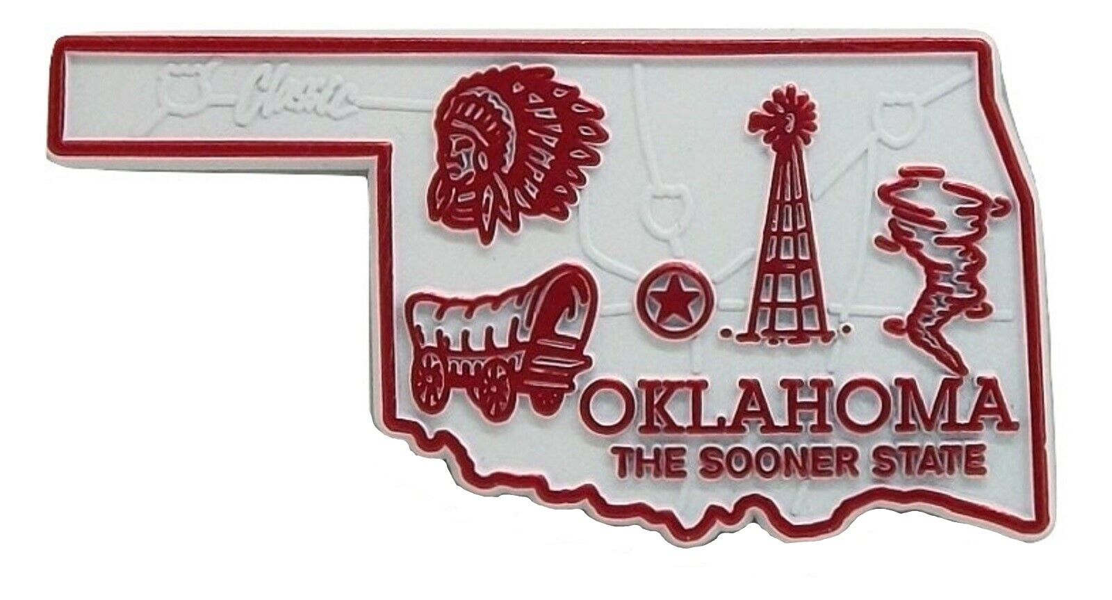 Oklahoma the Sooner State Map Fridge Magnet