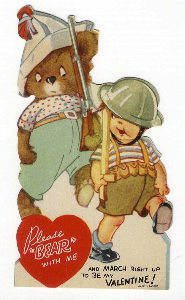 Charles Twelvetrees VALENTINE Bear Rifle LITTLE BOY Marching Card Made in Canada