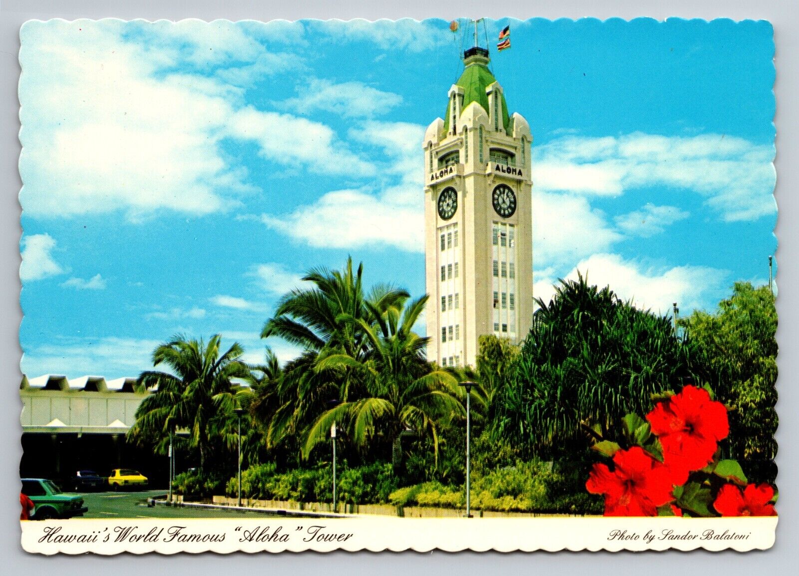 The Aloha Tower Downtown Honolulu Hawaii Vintage Unposted Postcard