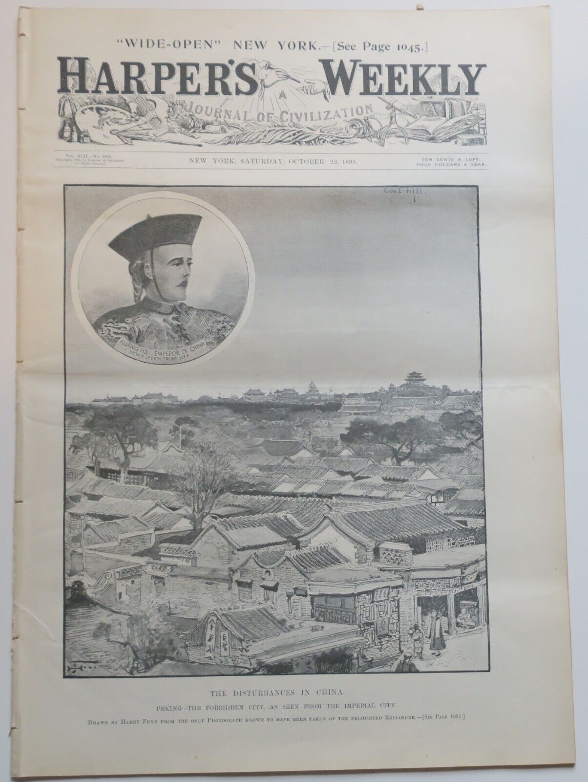 Harper's Weekly 10/22/1898,Philippines, fall of Manila;China;Henry James;drawngs