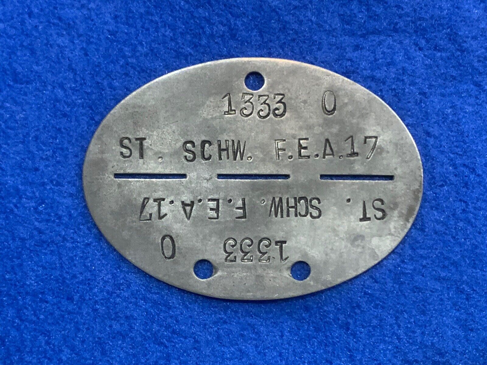 Original WW2 German Dog Tag ID WWII Air Replacement Trng Center