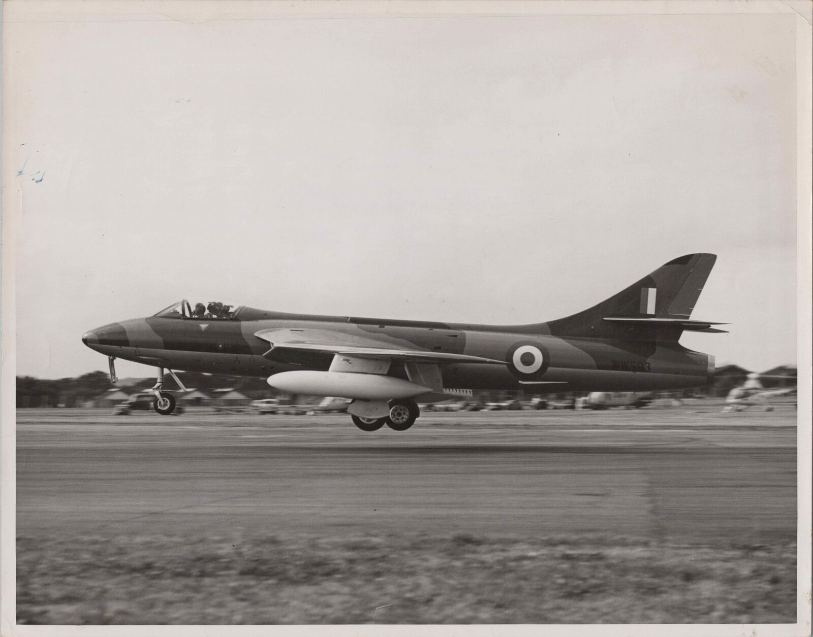 HAWKER HUNTER F6 WW593 LARGE VINTAGE ORIGINAL PRESS PHOTO F.6 RAF 2
