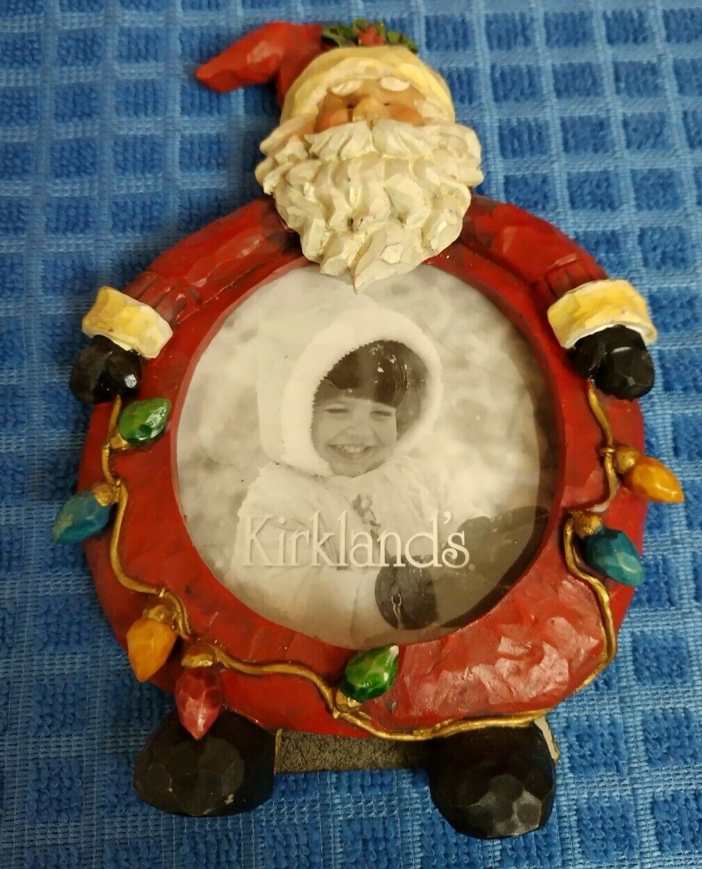 Kirkland\'s 3-D Santa Christmas Theme 5x6 Picture Frame fits 2x2 photo