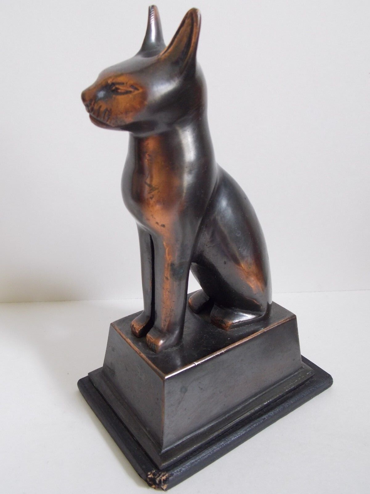 19th - Antique / Vintage Egypt Egyptian Bronze Cat Figurine Statue 9\