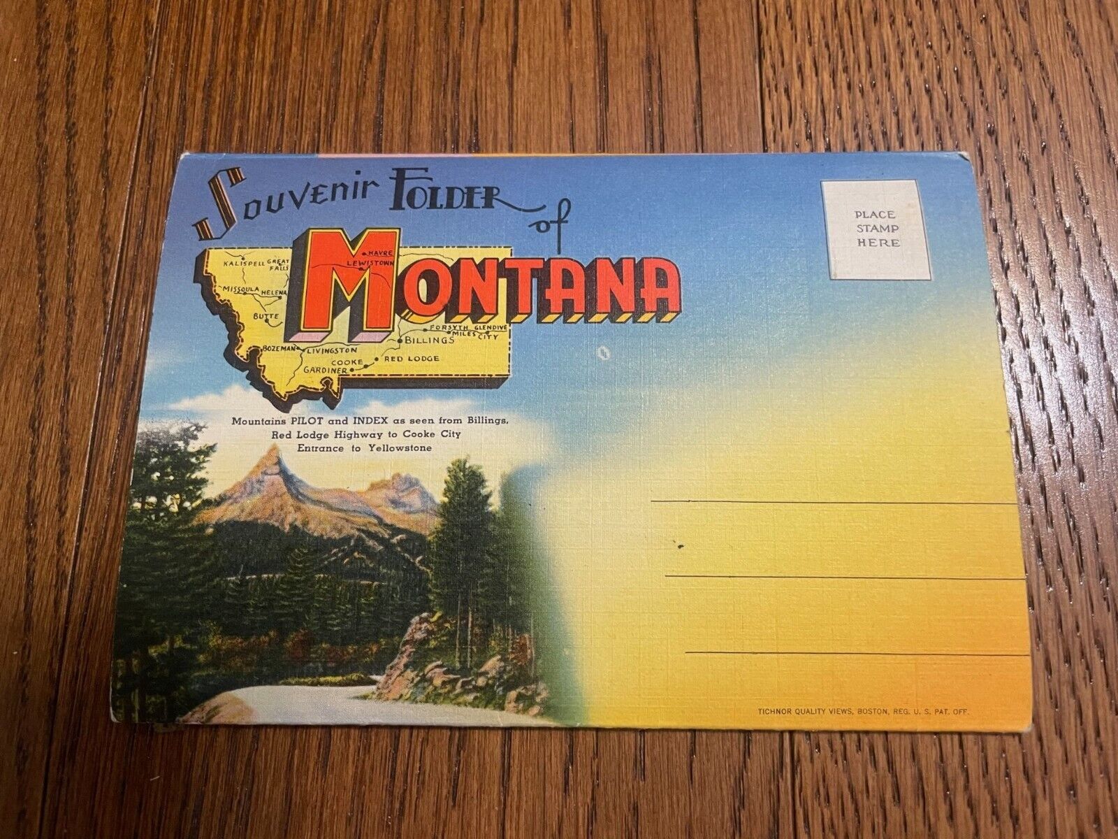 Montana State Greetings Linen Souvenir Postcard Folder