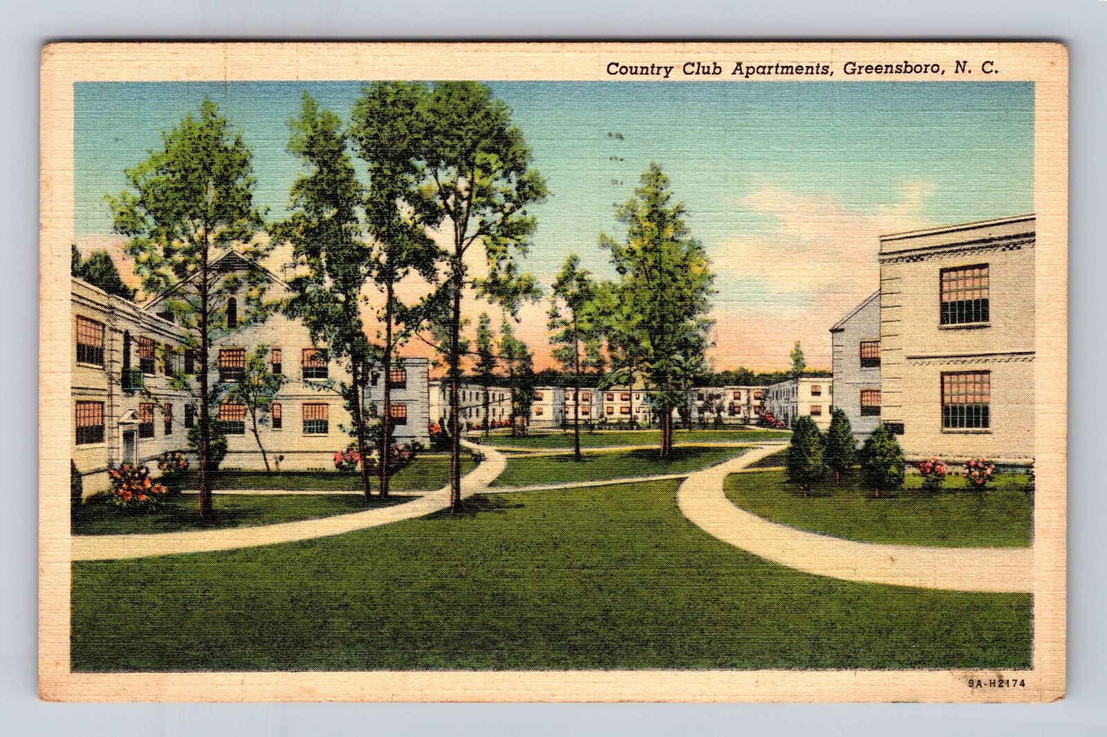 Greensboro NC-North Carolina, Country Club Apartments, Vintage c1941 Postcard