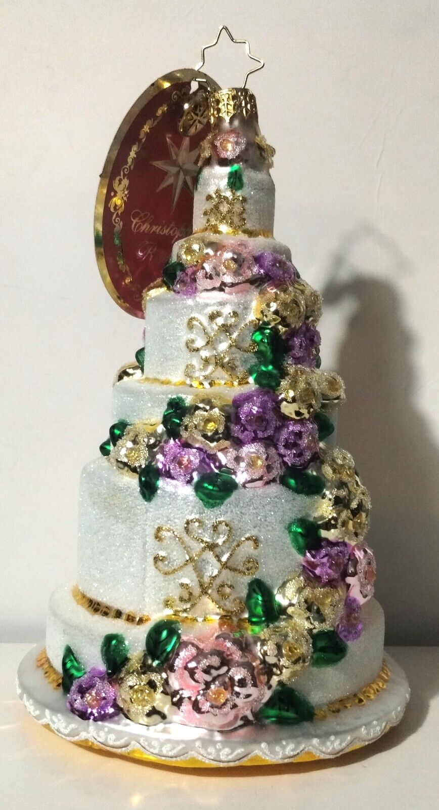 2020 Christopher Radko Six Tier Celebration Wedding Cake Ornament 6 1/2\