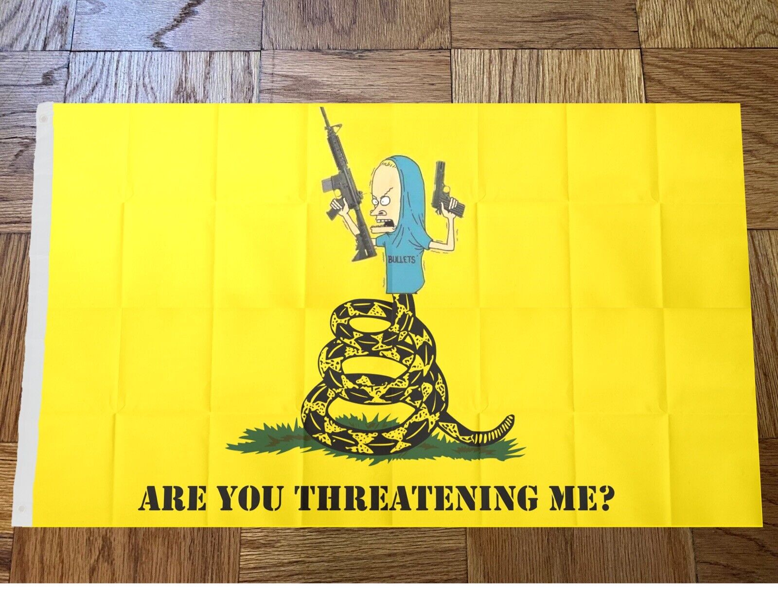 Beavis Flag 3x5 Funny Merica Are You Threatening Me Don’t Tread On Me