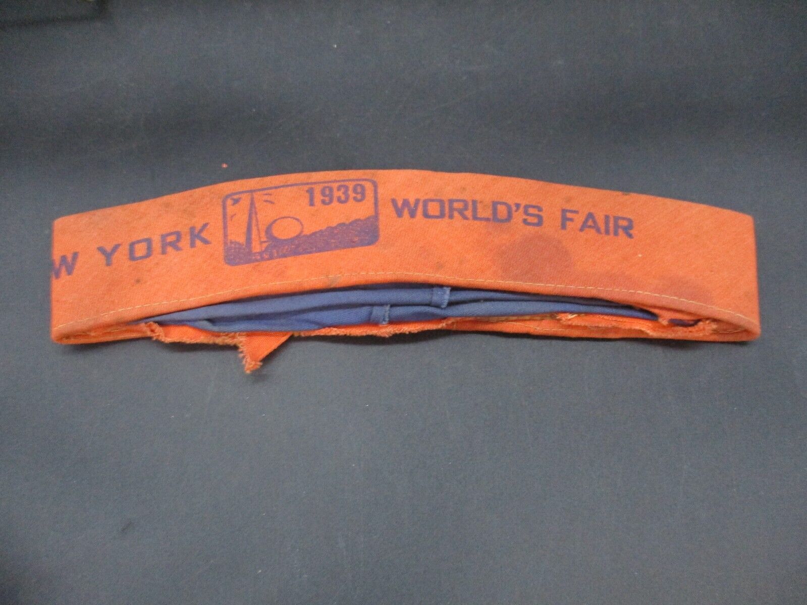 Vintage 1939 - 1940 New York World\'s Fair Orange Blue Cotton \