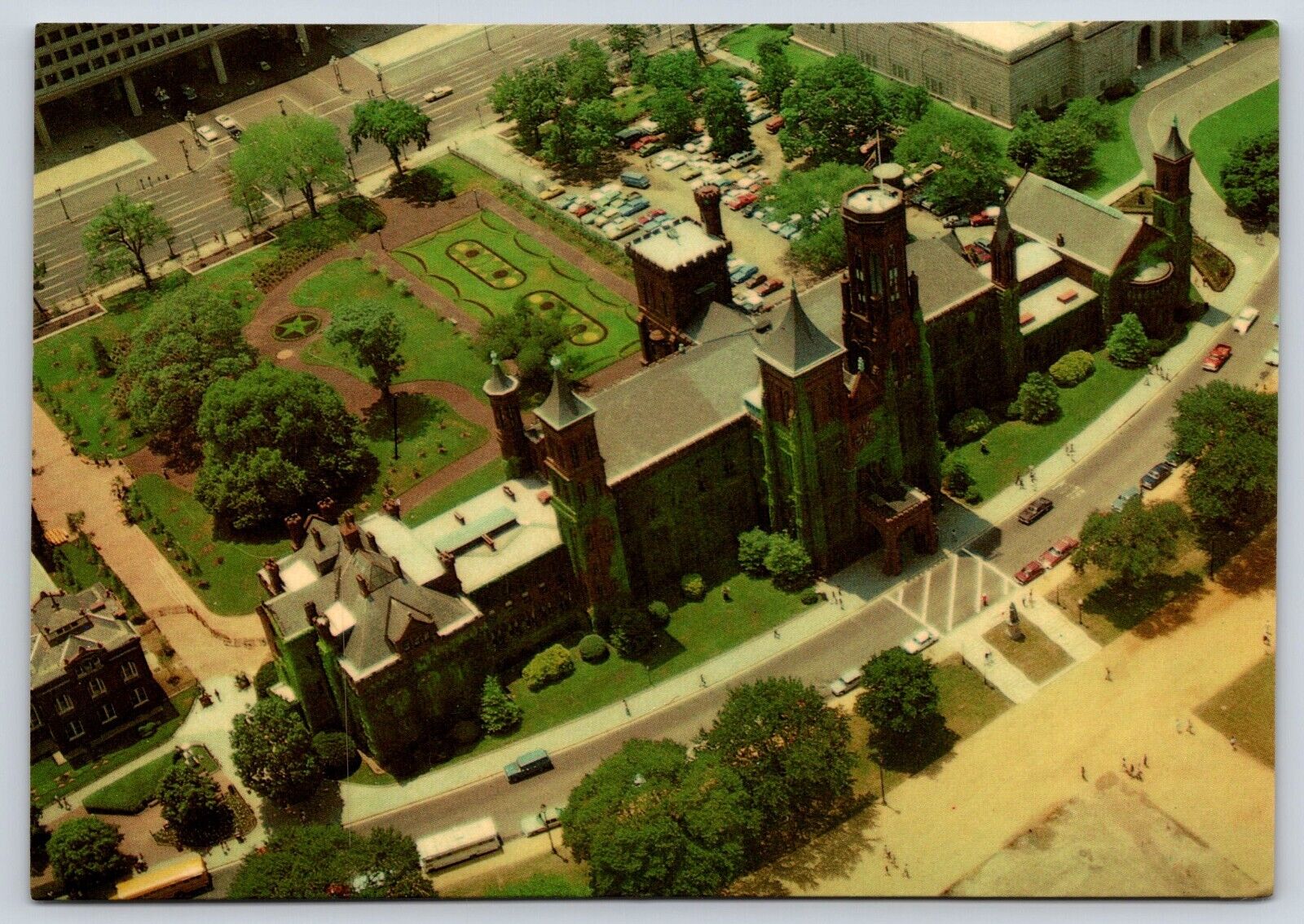 Smithsonian Institution Building Aerial View Vintage Postcard Continental