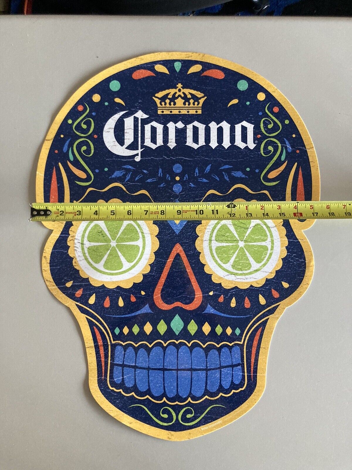 🔥Massive New Corona Day Of The Dead  Skull Dia De Los Muertos Beer Sticker Sign