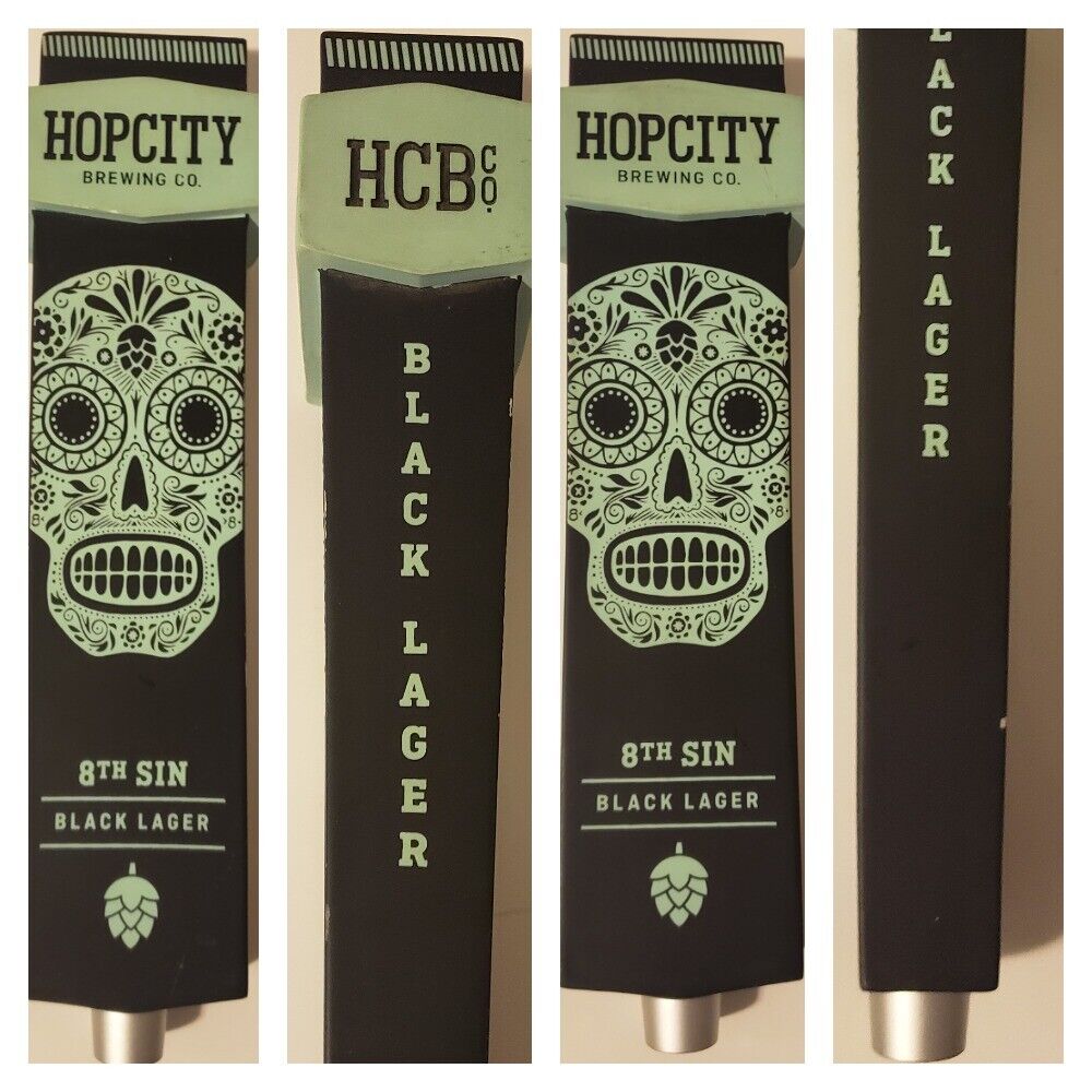 ~Hop City Brewing Company 8th Sin Black Lager Toronto Canada Beer Tap Handle~