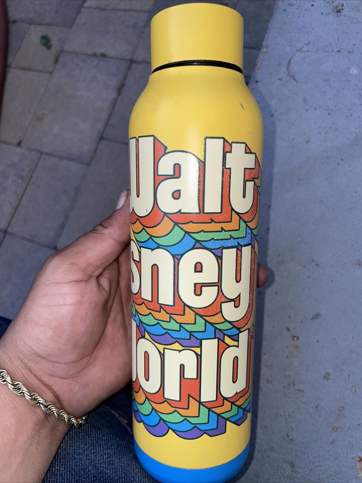Walt Disney World Parks Retro Yellow Stainless Steel Tumbler Water Bottle