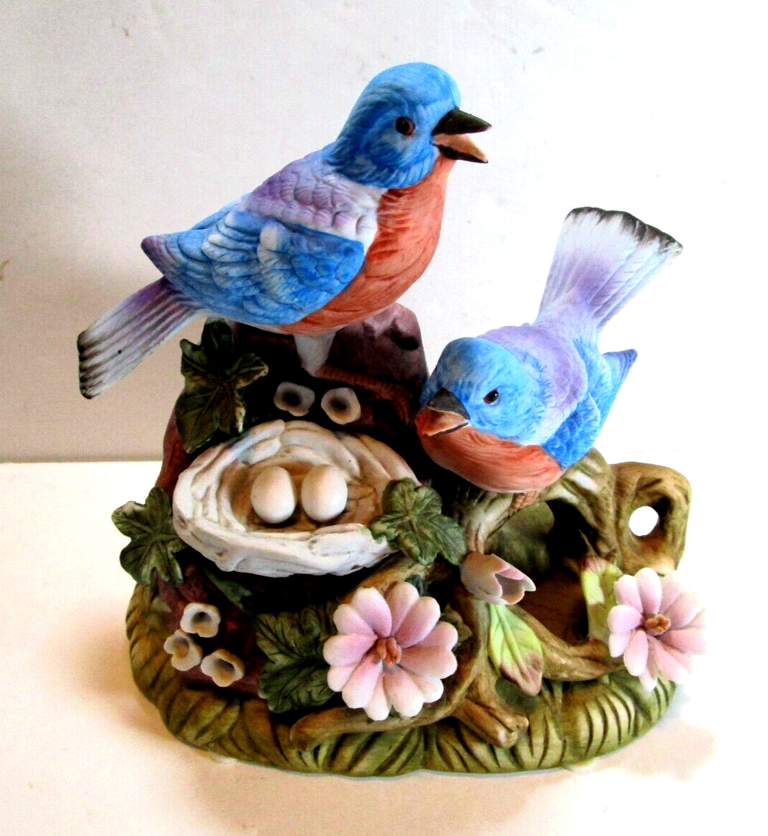 Royal Carlton Arnart Bluebirds With Nest Figurine 1984 Porcelain Signed J Byron